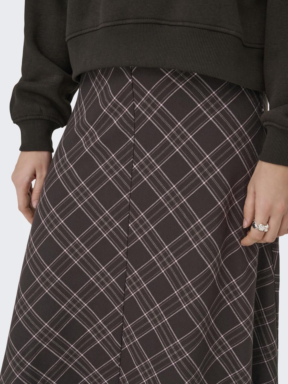 Onlwren Check Long Skirt Wvn