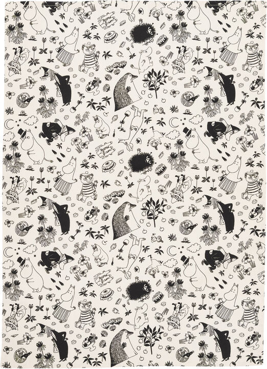 Moomin Arabia Viskestykke 50x70 Sort/Hvid