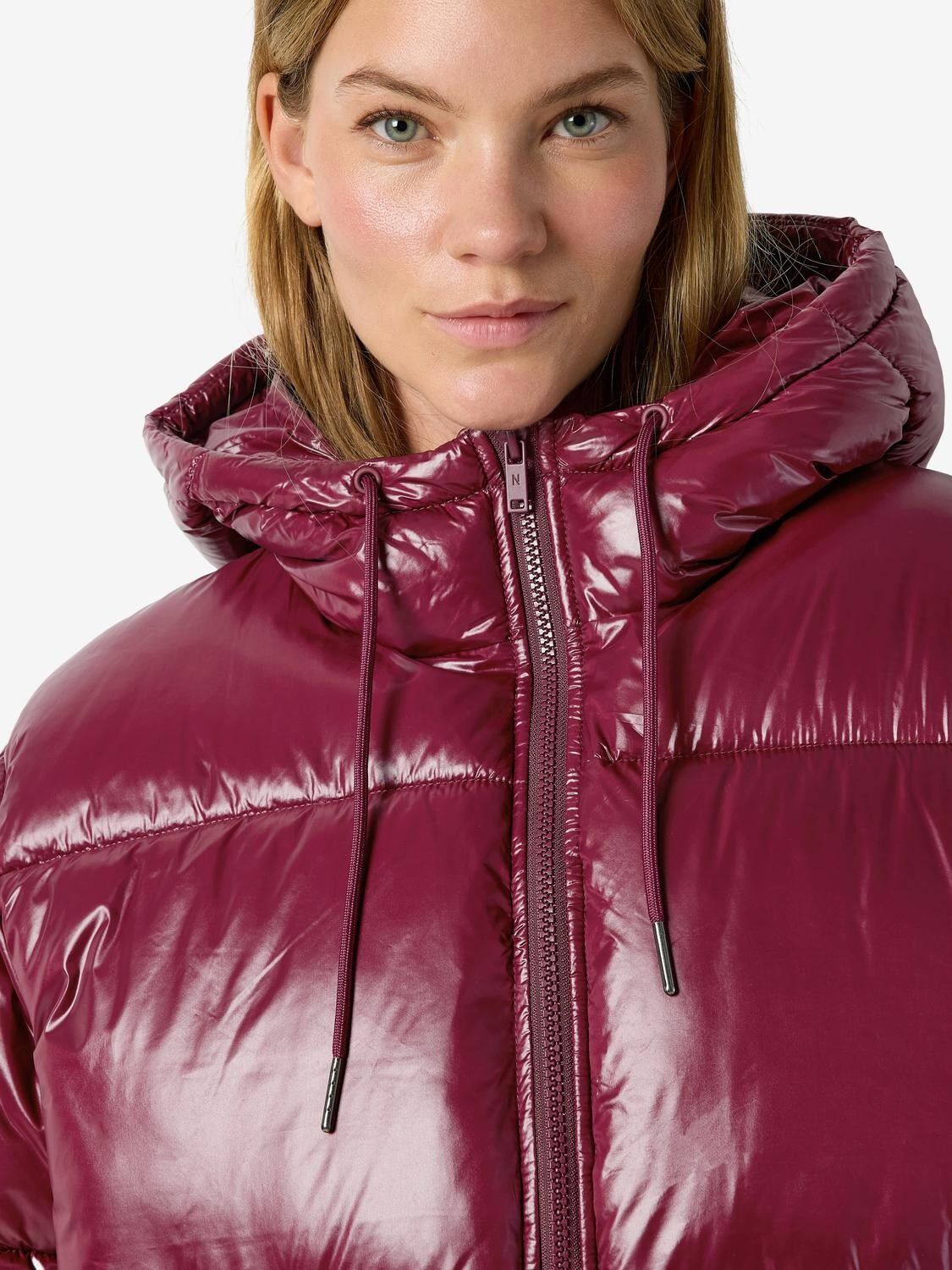 Nmallie Shiny Hood Long Jacket
