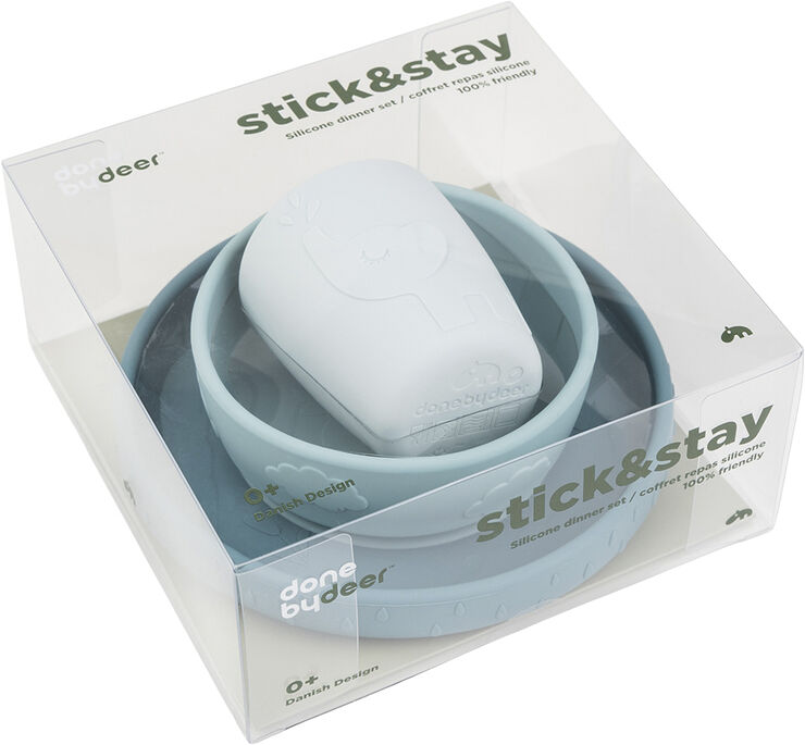 Stick&Stay spisesæt Deer friends Blå