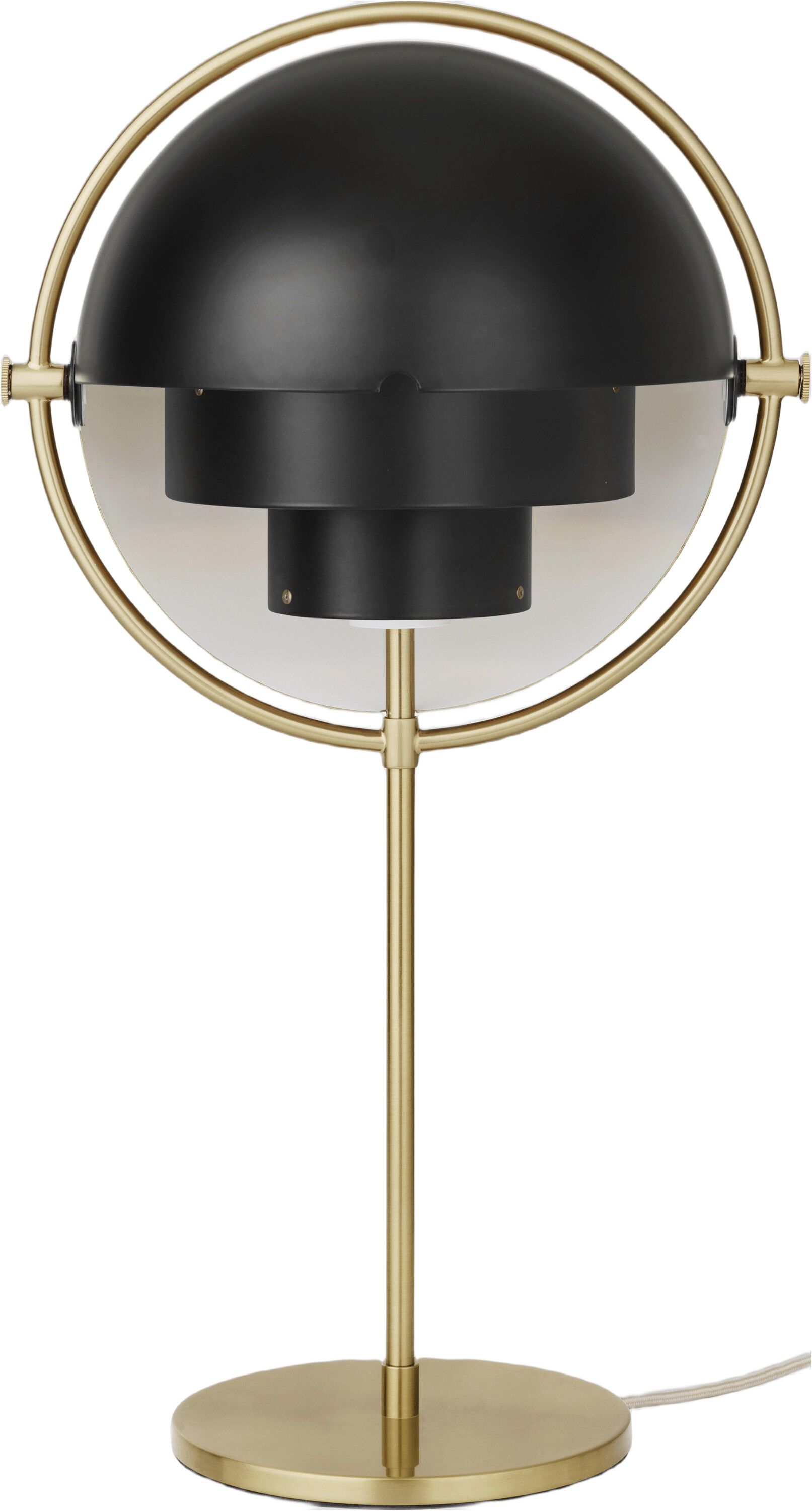 Multi-Lite Portable Lamp, EU (Base: Brass, Shade: Black Semi Matt)