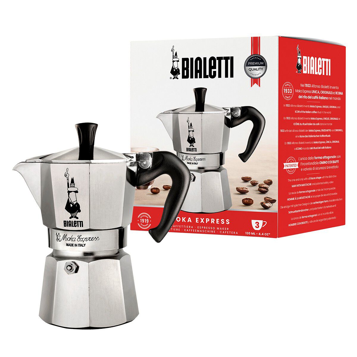 Moka Express espressokande, 3 kop Bialetti