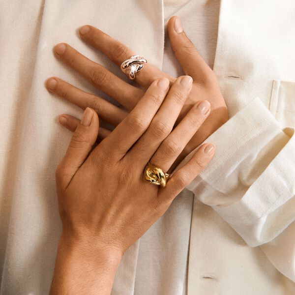 UNFOLD ring silver-plated