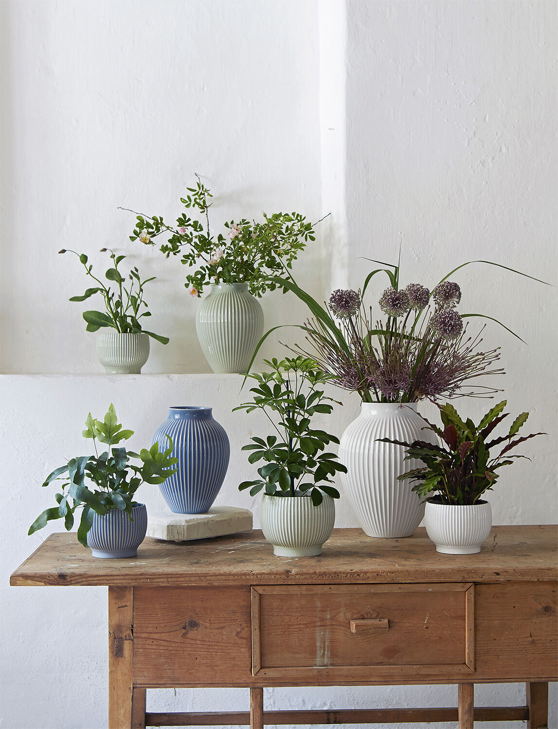 Knabstrup vase H 20 cm ripple lavender