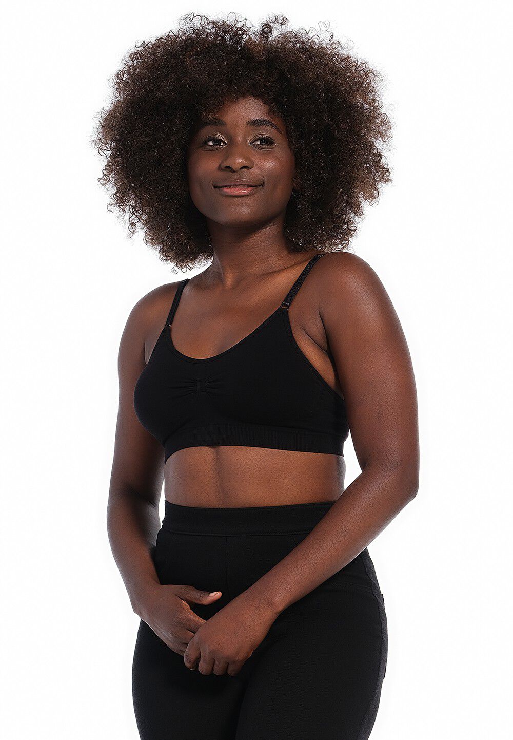 Comfort Bra Spaghetti Straps - bamboo black - XL