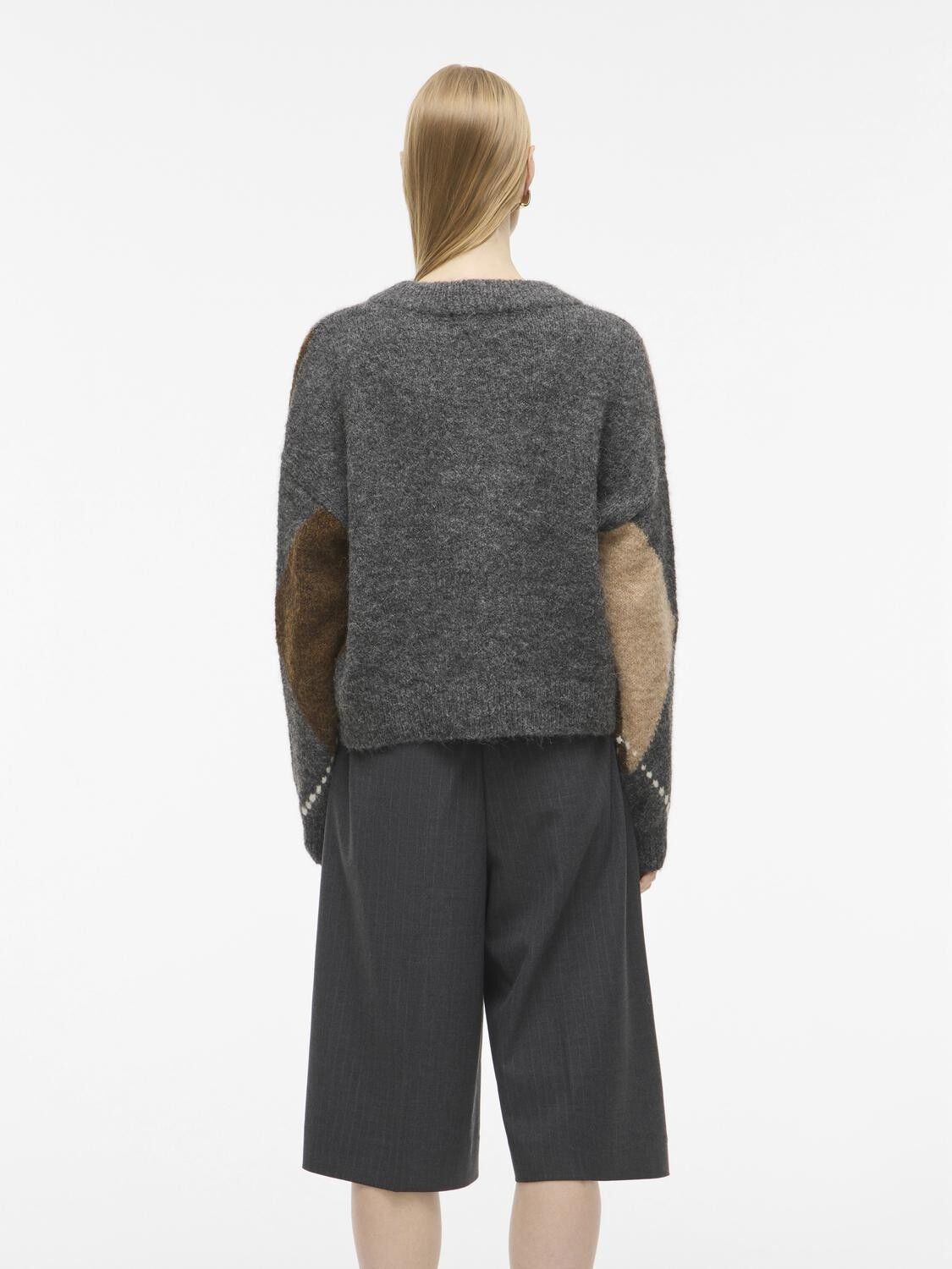 Rouargyle Ls V-Neck Knit