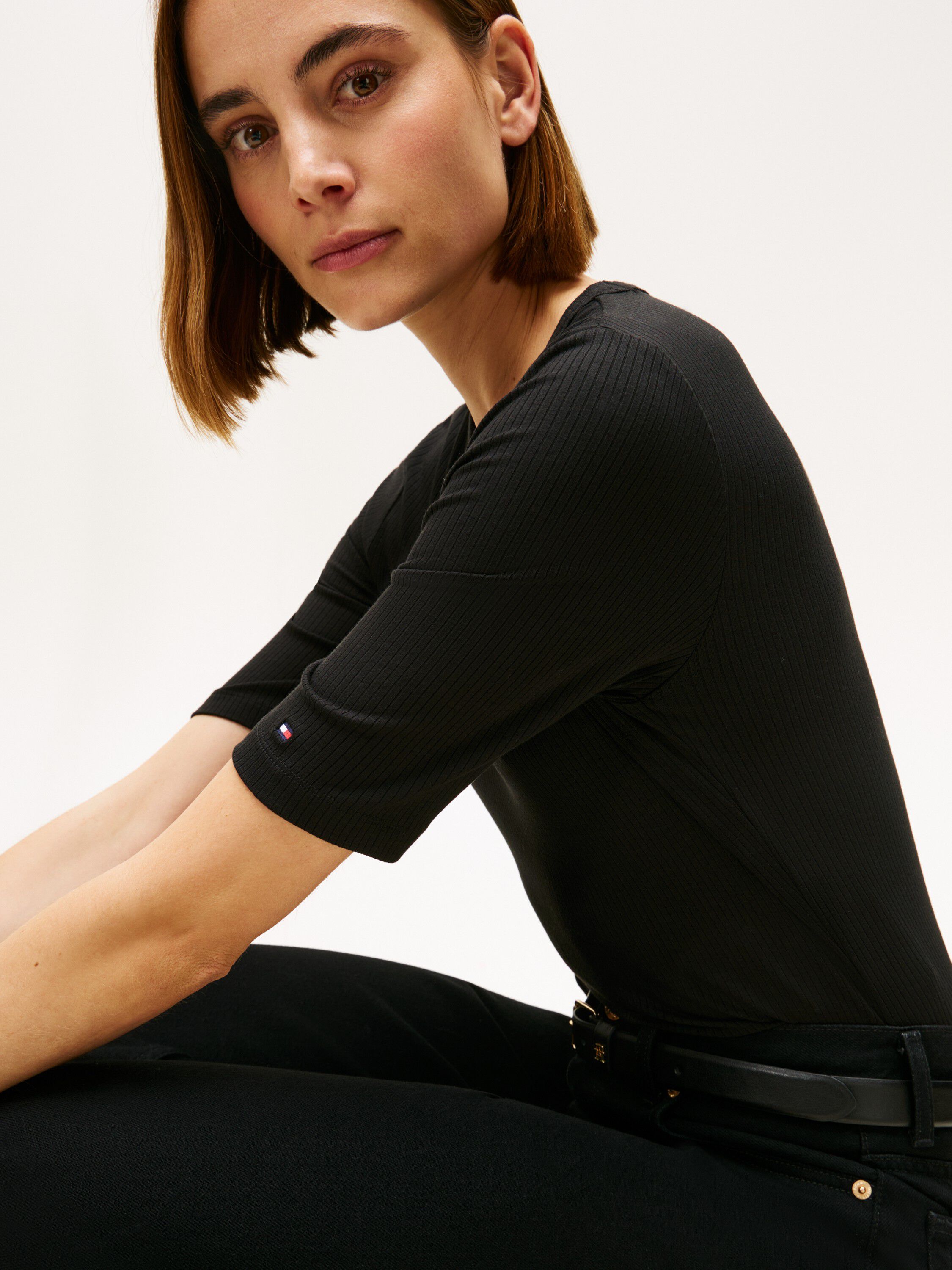 SLIM 5X2 RIB C-NK 1/2 SLV