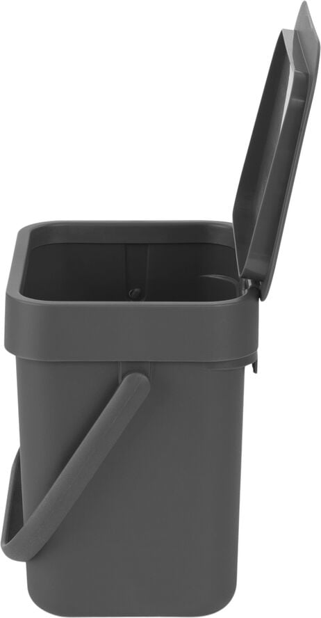 Affaldsspand m/låg sort. kon. 3 ltr