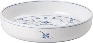 Musselmalet Riflet Rundt Ovnfast Fad, 18,5 cm