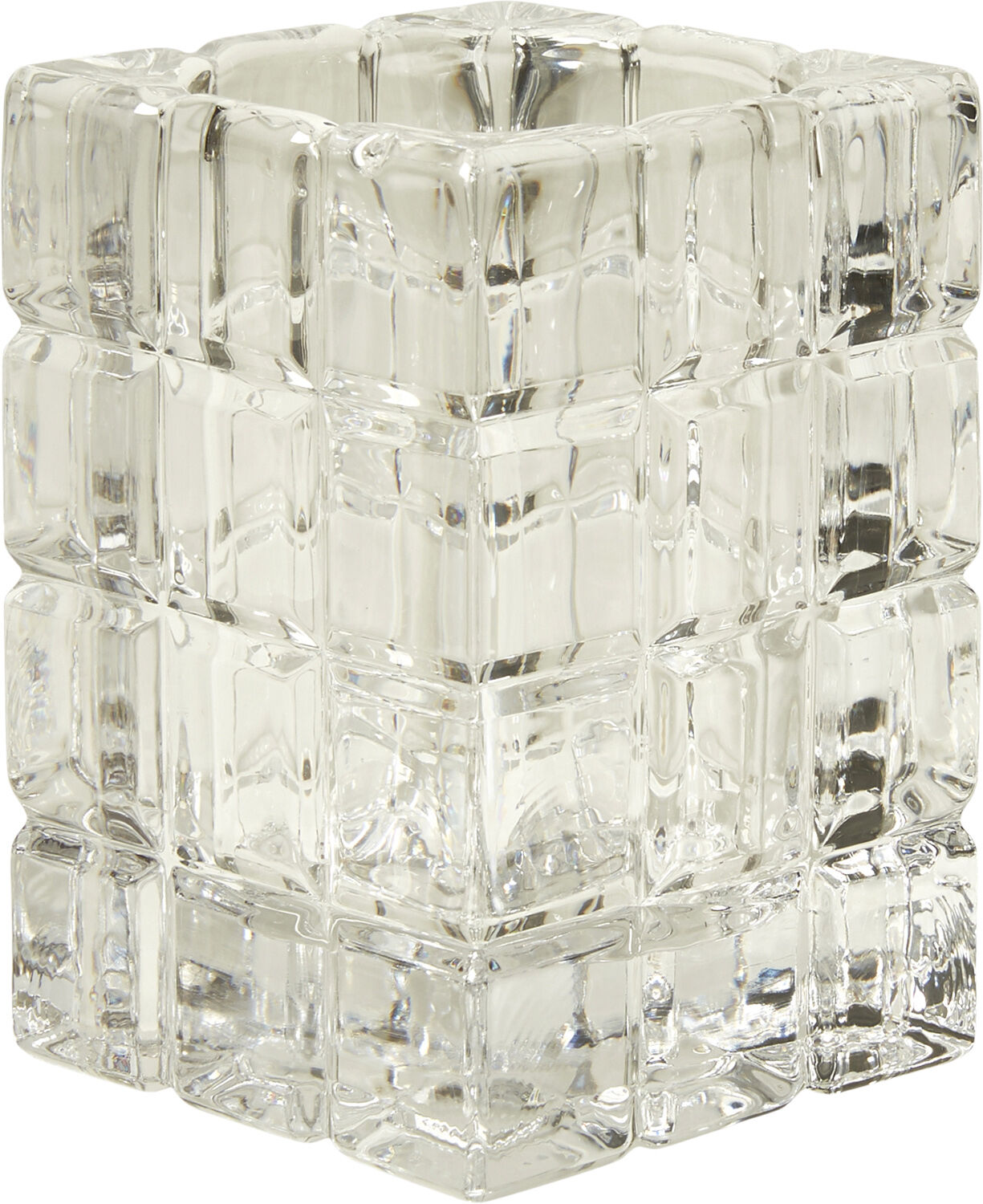 Fyrfadsstage 8x8x12cm glas