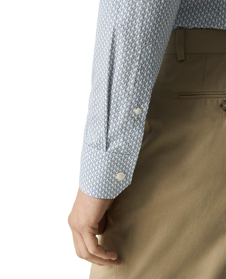 Contemporary Fit Light blue Parrot Print Signature Twill Shirt