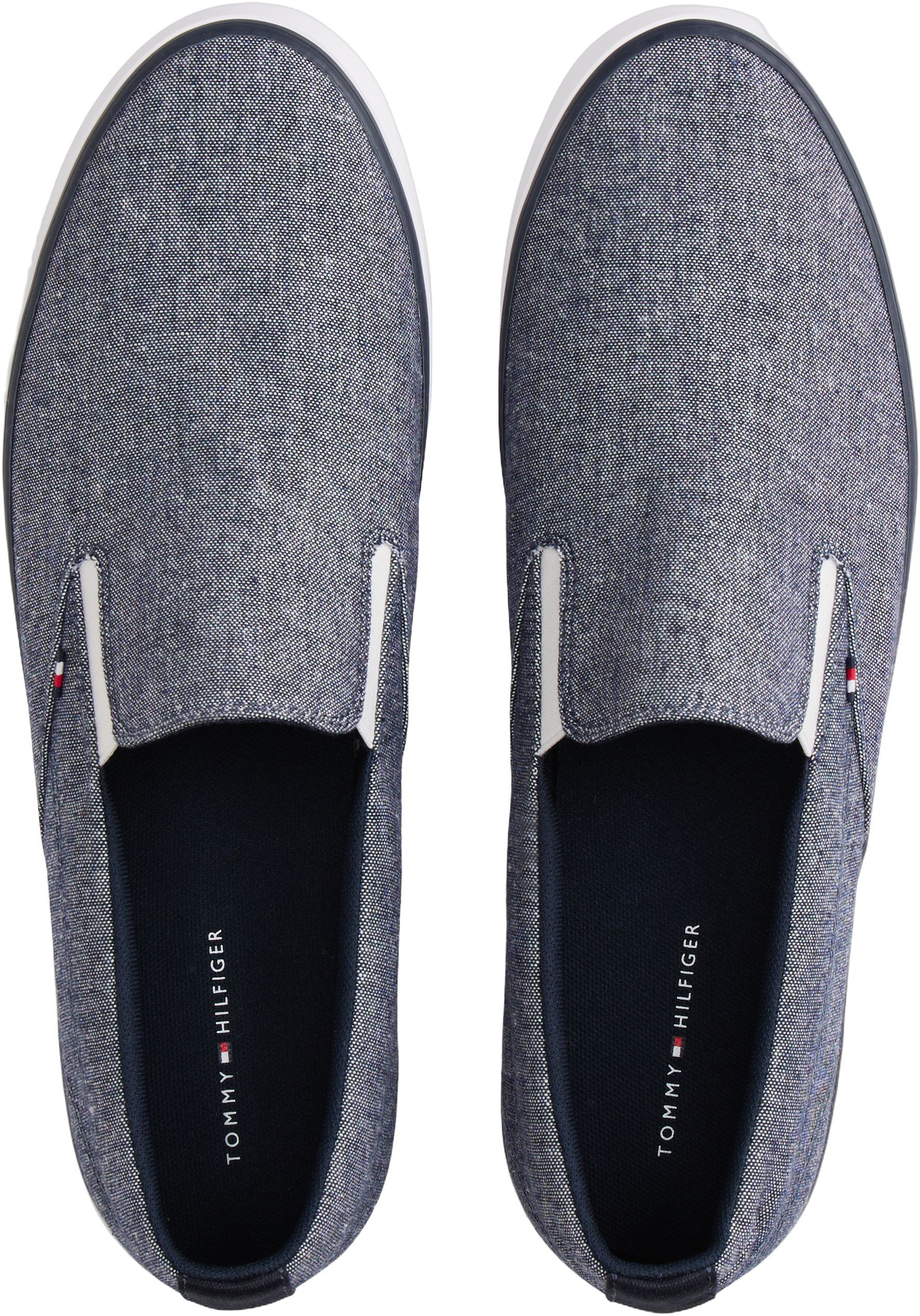 Linen Chambray Jacquard Slip-On Trainers