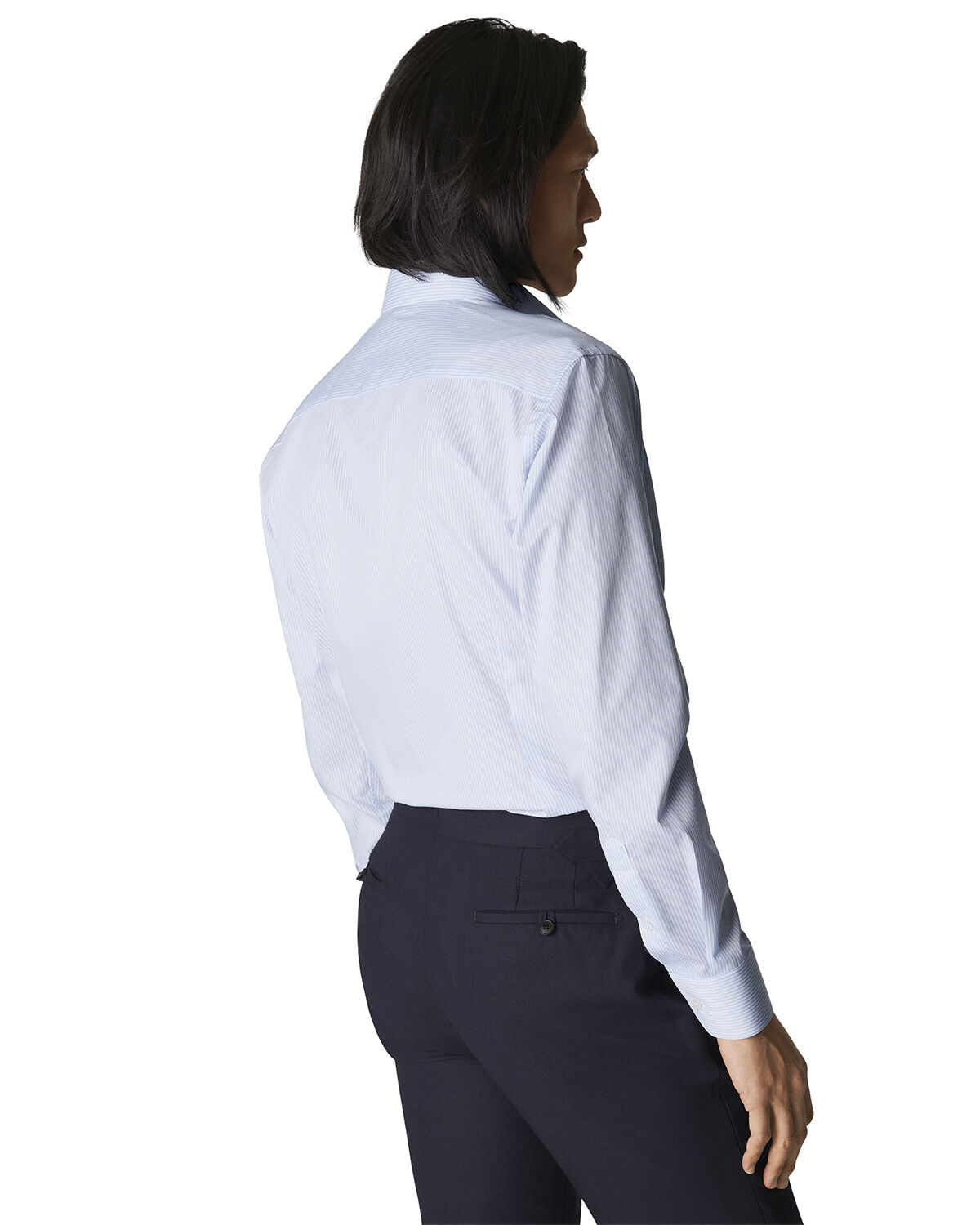 Slim Fit Mid Blue Twill Shirt