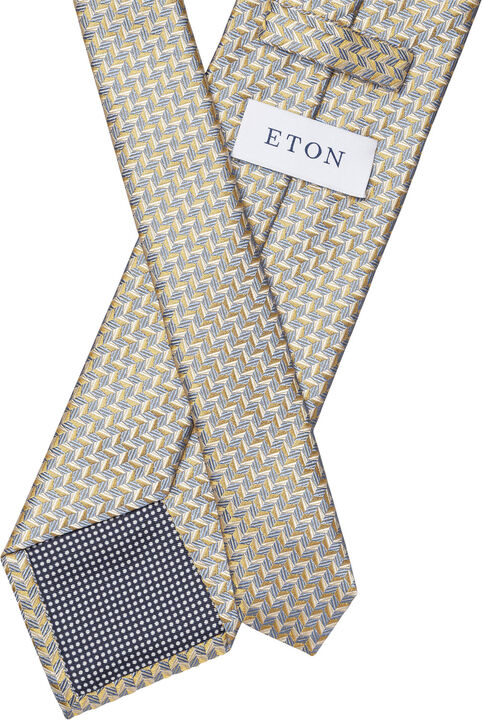 Yellow Geometric Woven Silk Tie