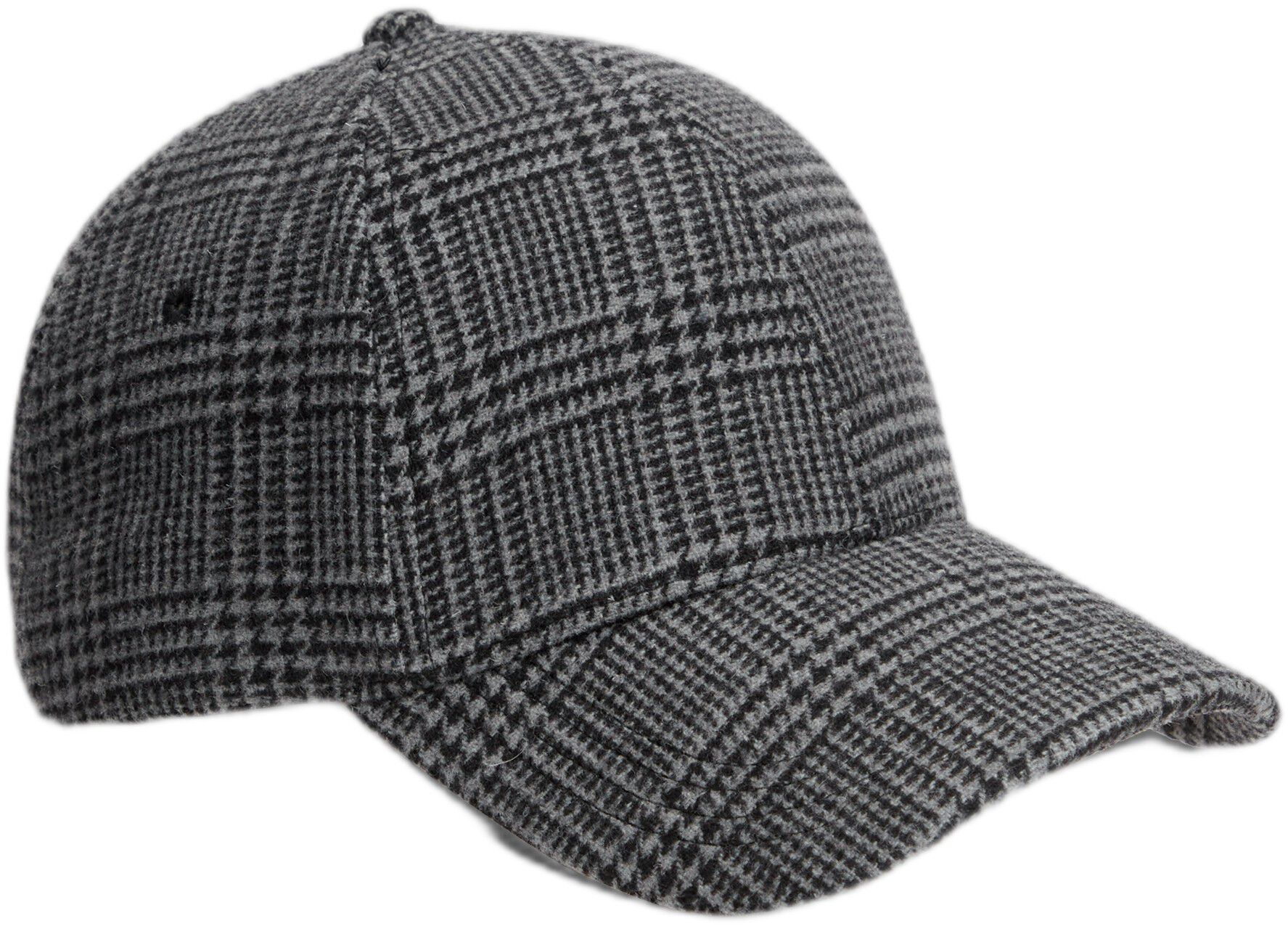 Check Wool Blend Baseball Cap