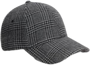 Check Wool Blend Baseball Cap