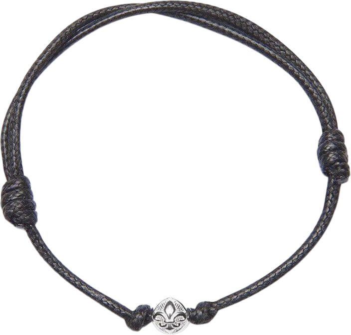 Men's String Bracelet with Silver and Black