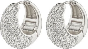 NAOMI recycled crystal hoops silver-plated