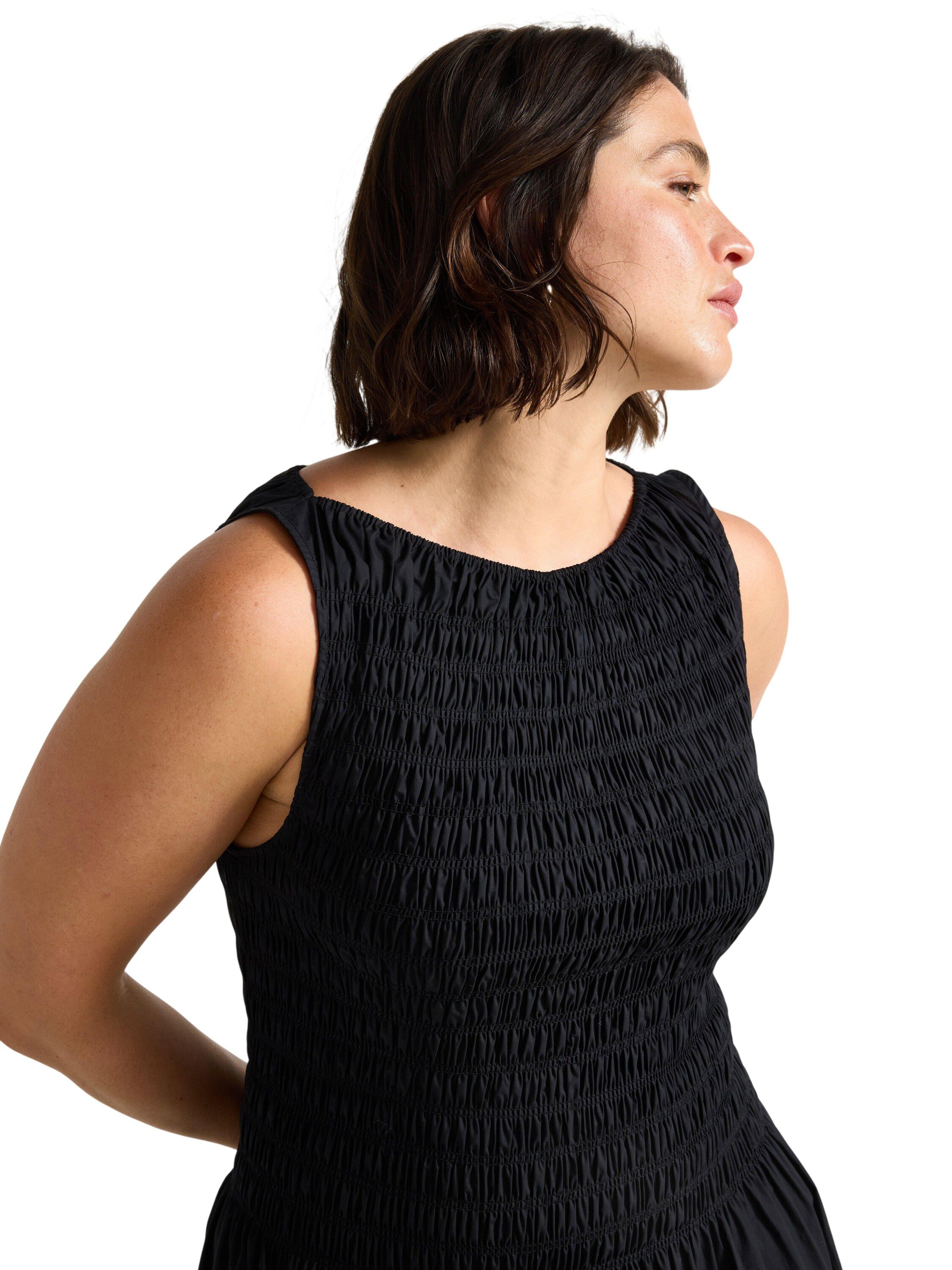 Sleeveless woven cotton dress with