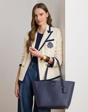 Faux-Leather Large Reversible Tote Bag