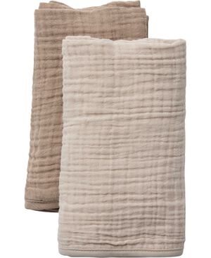 Leander Pusleunderlag, &Oslash;kologisk muslin, 2 pk. , Cappuccino /