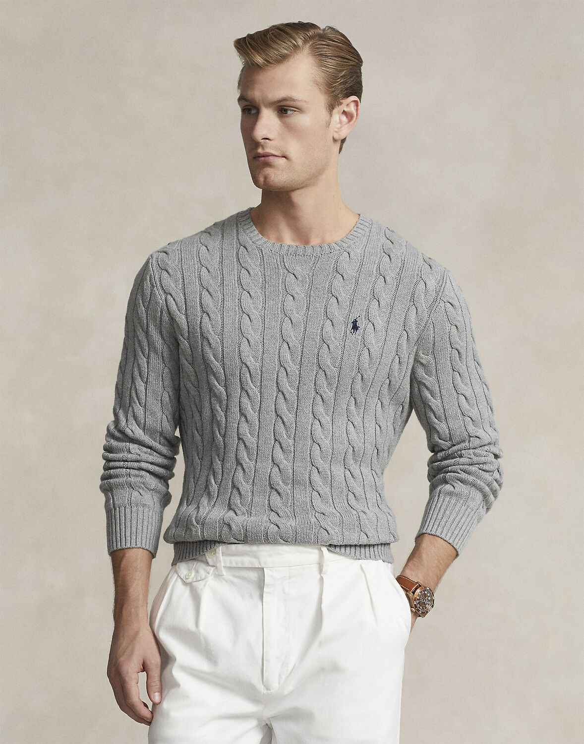 Cable-Knit Cotton Sweater