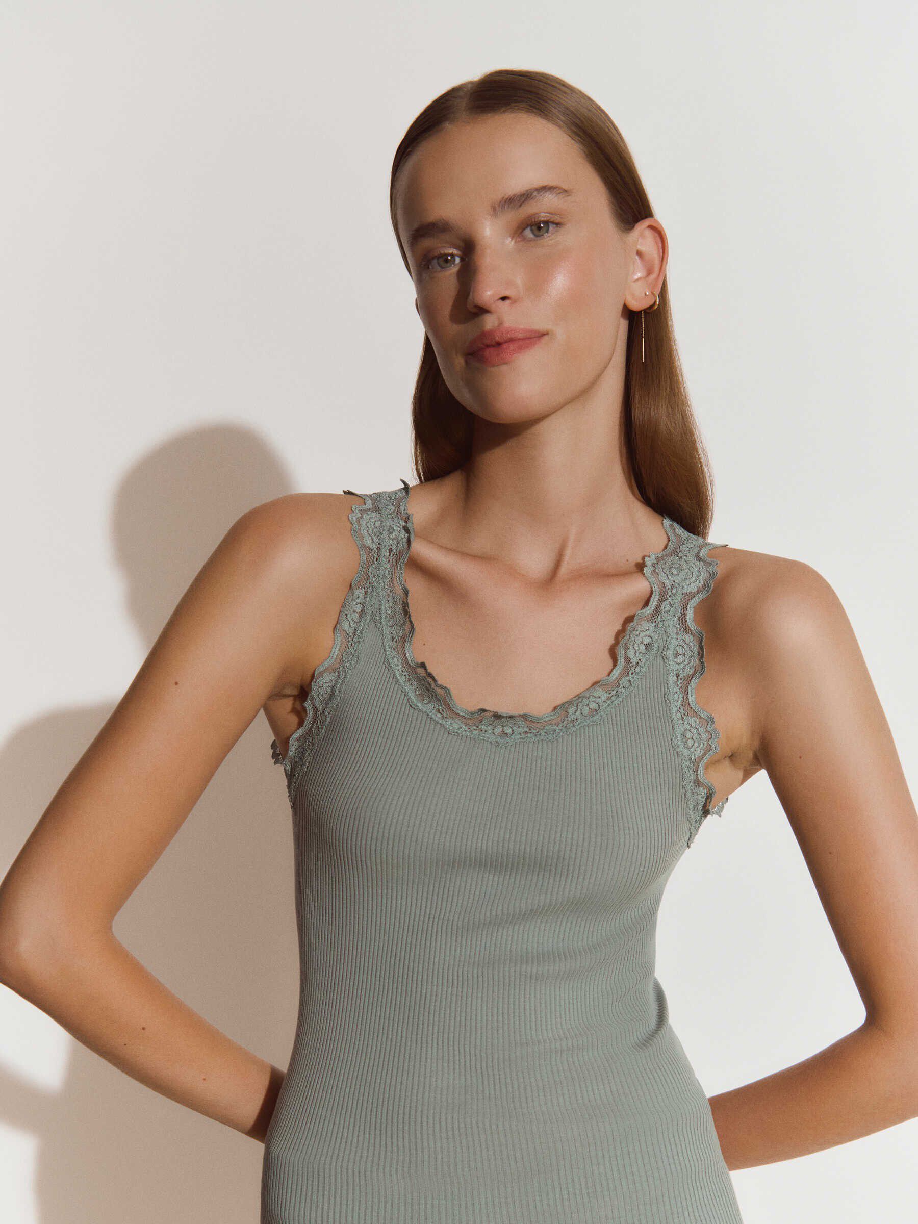 RWBabette Silk SL U-neck Lace Top