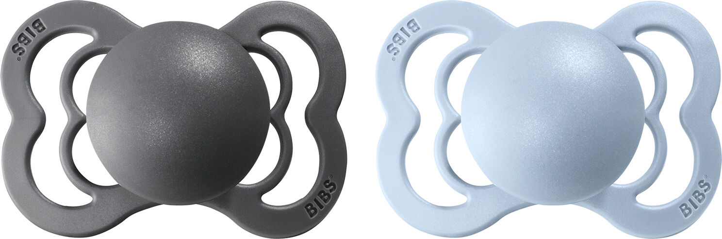BIBS Supreme 2 PACK Silicone Size 1 Haze/Blossom