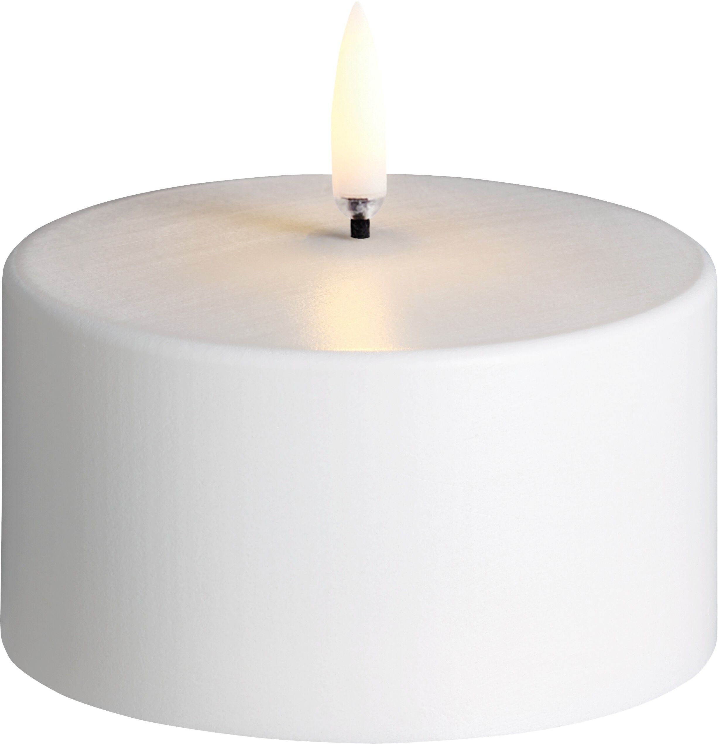 Outdoor LED pillar candle, White, 8,4 x 5 cm
