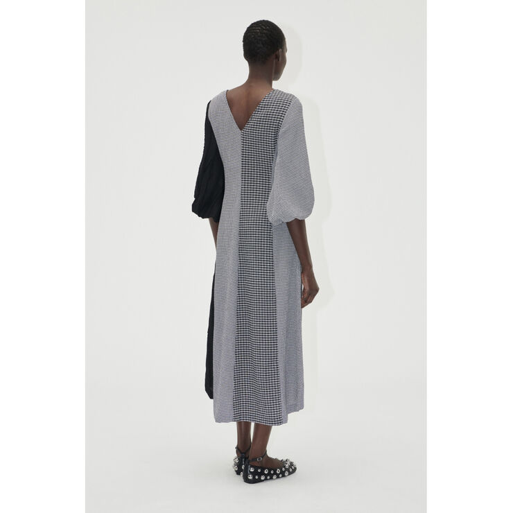 Three-Quarter Sleeve Midi Dress, 2247 Patchwork Jersey