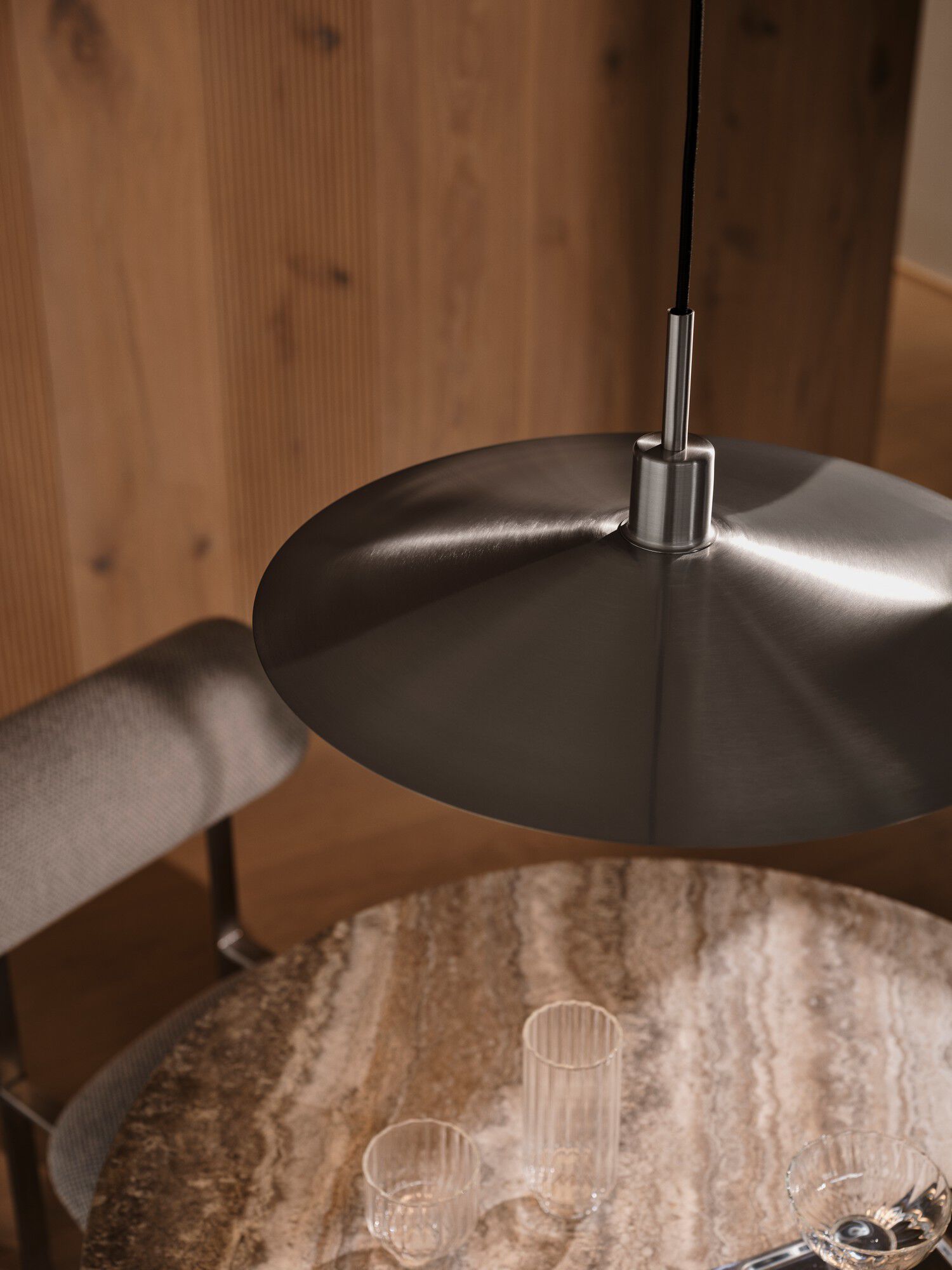 Latika | Pendel | B&oslash;rstet krom