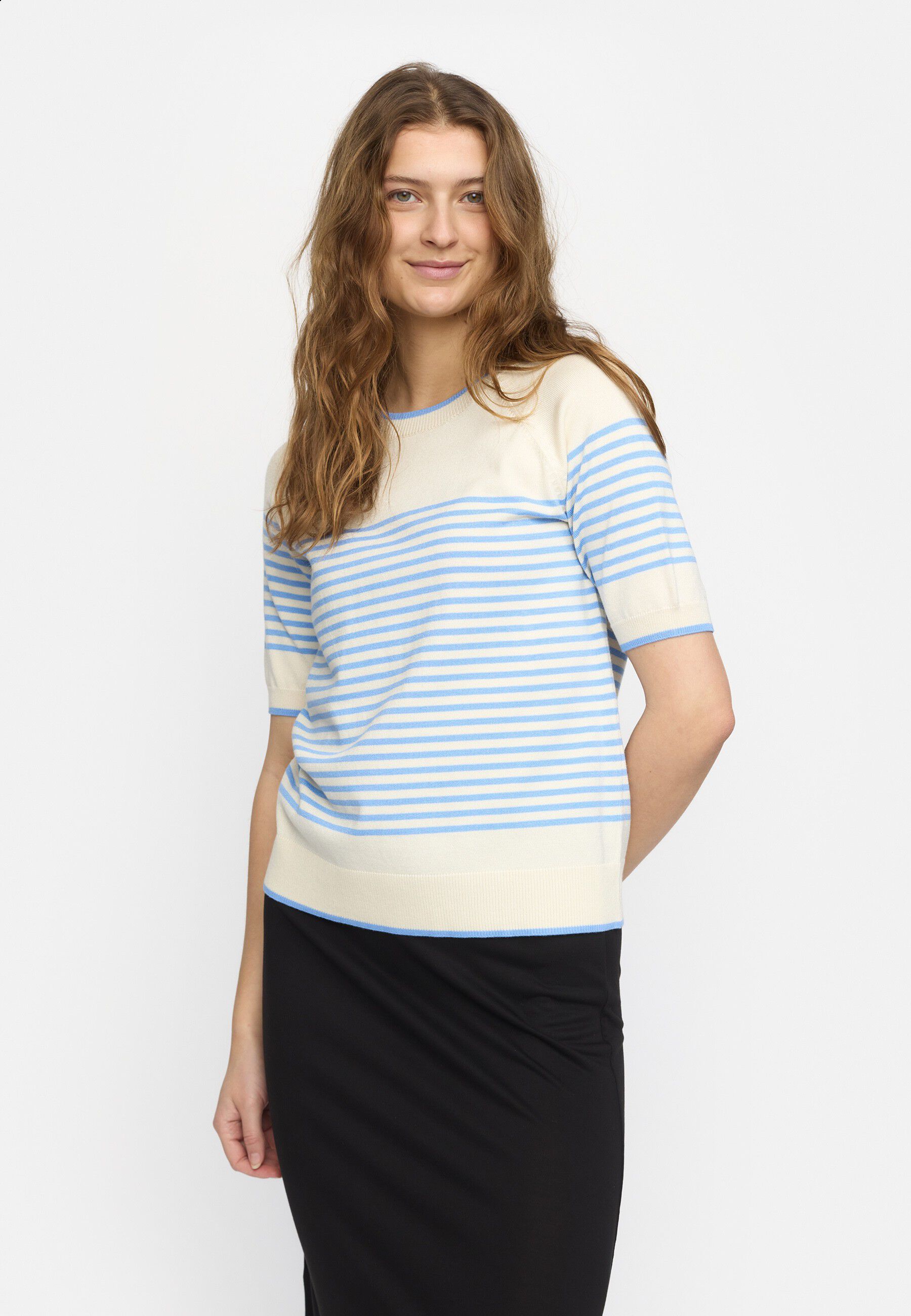 SRMarla SS O-neck Stripe Knit