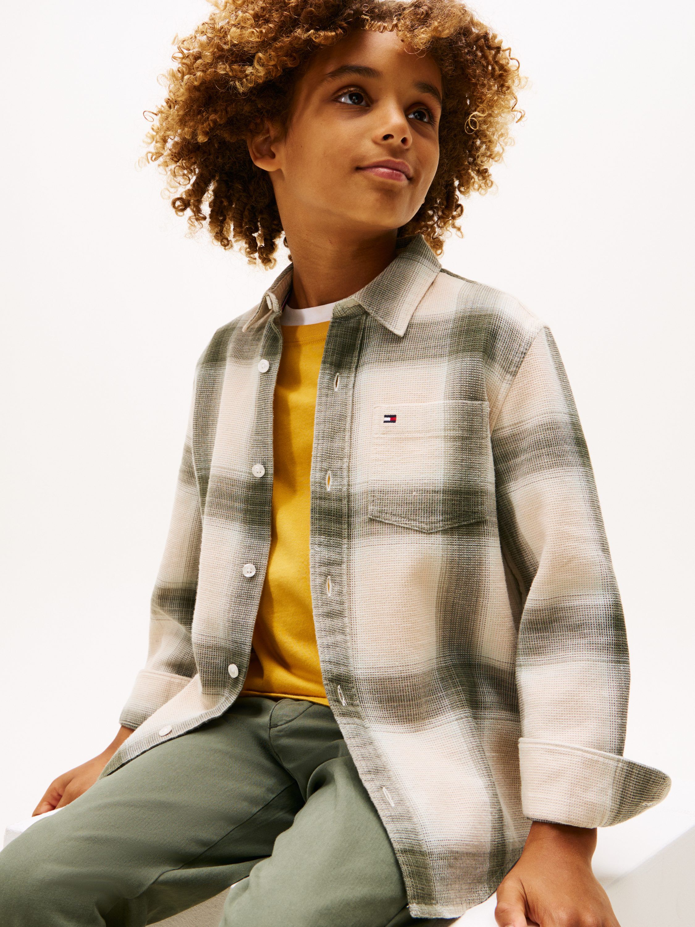 WAFFLE TEXTURE CHECK SHIRT