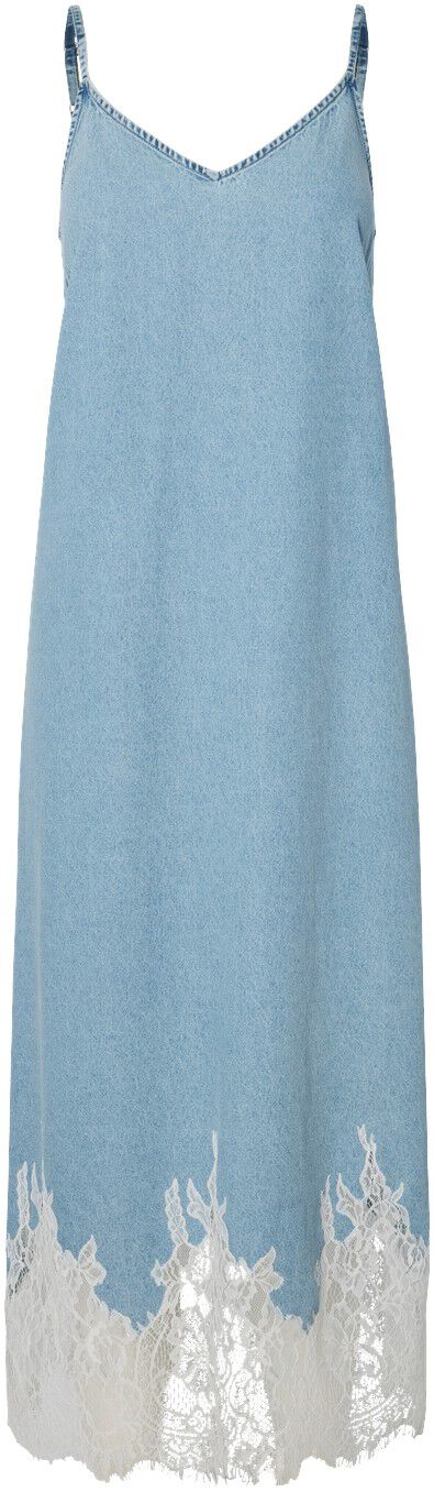 PCFENI SL LACE DENIM MIDI DRESS D2D