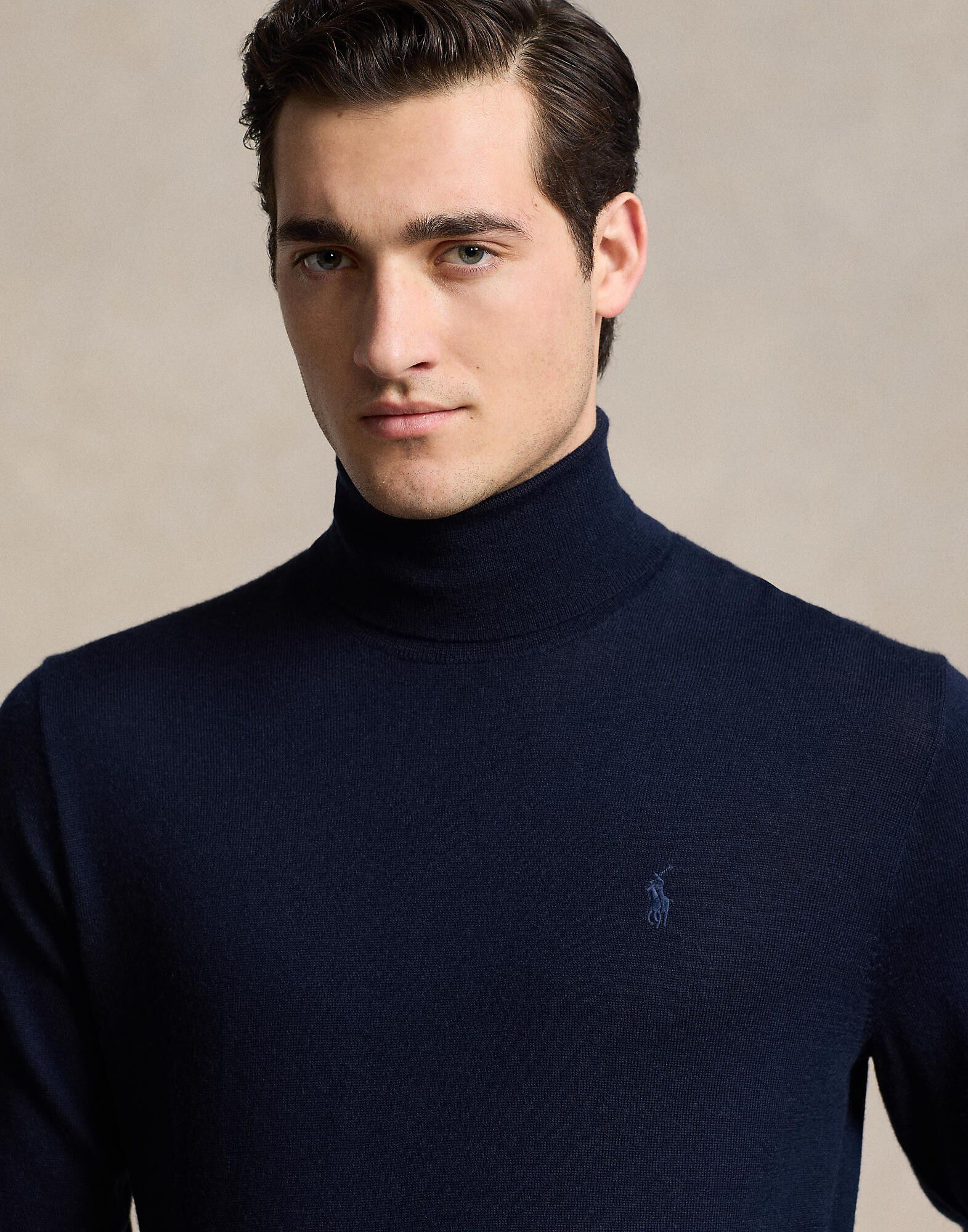 Washable Wool Turtleneck Sweater
