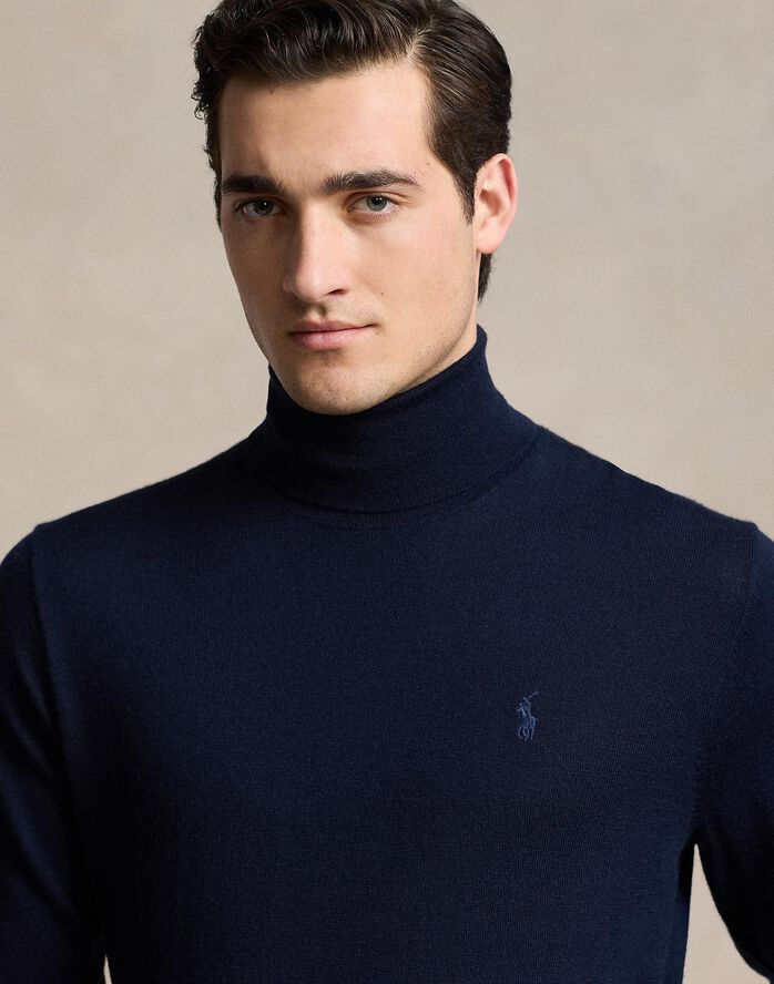 Washable Wool Turtleneck Sweater