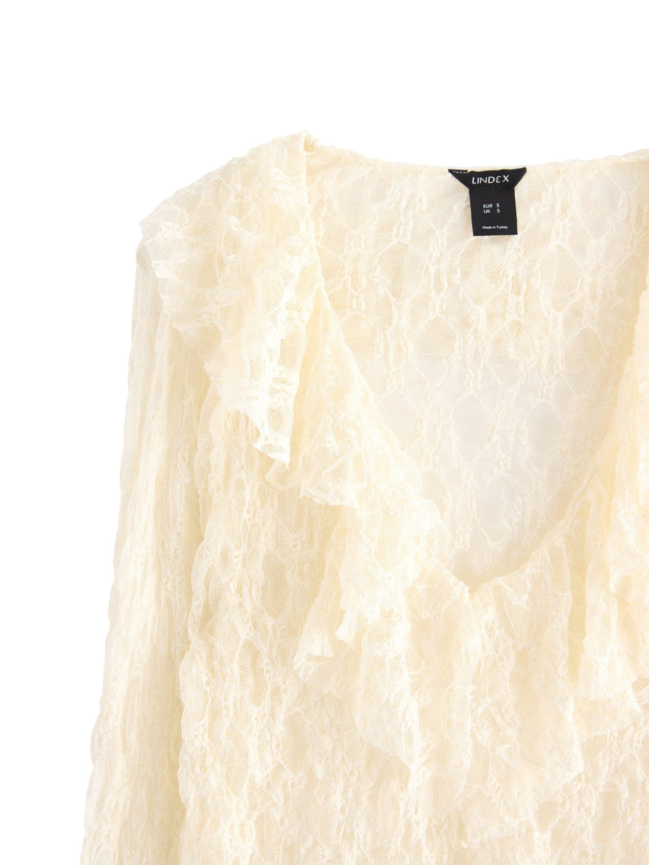 L&aring;ng&auml;rmad topp i spets med djup v