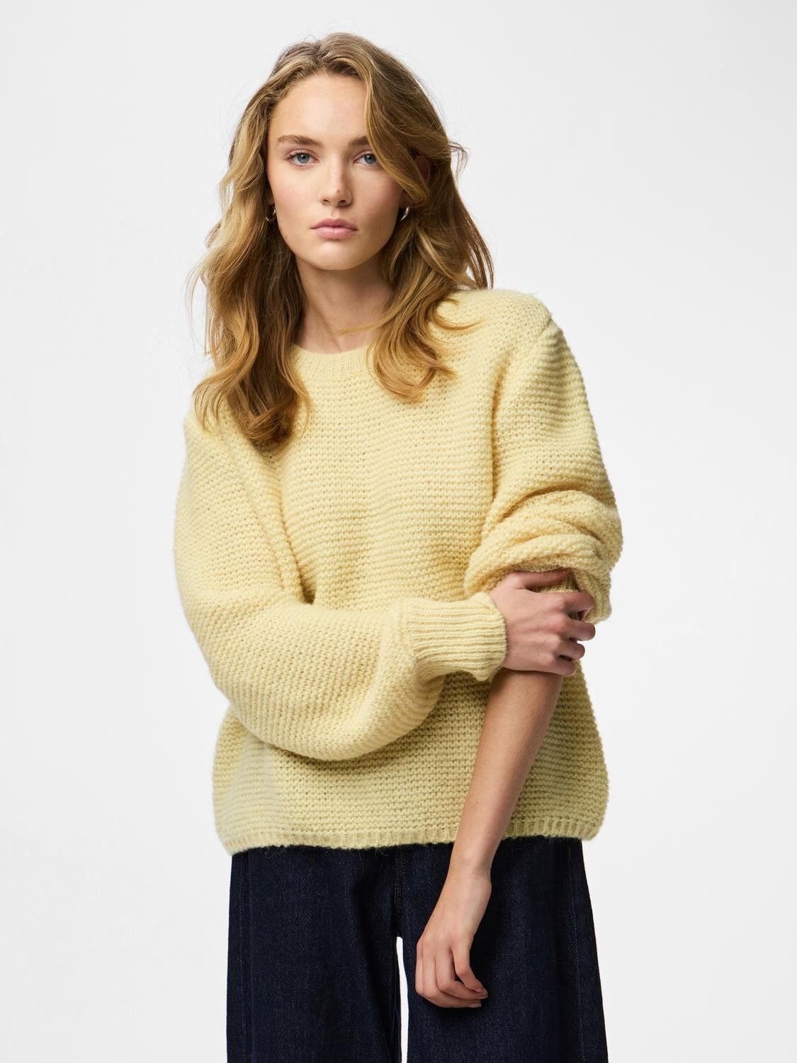 PCRINNA LS O-NECK KNIT PWP BC