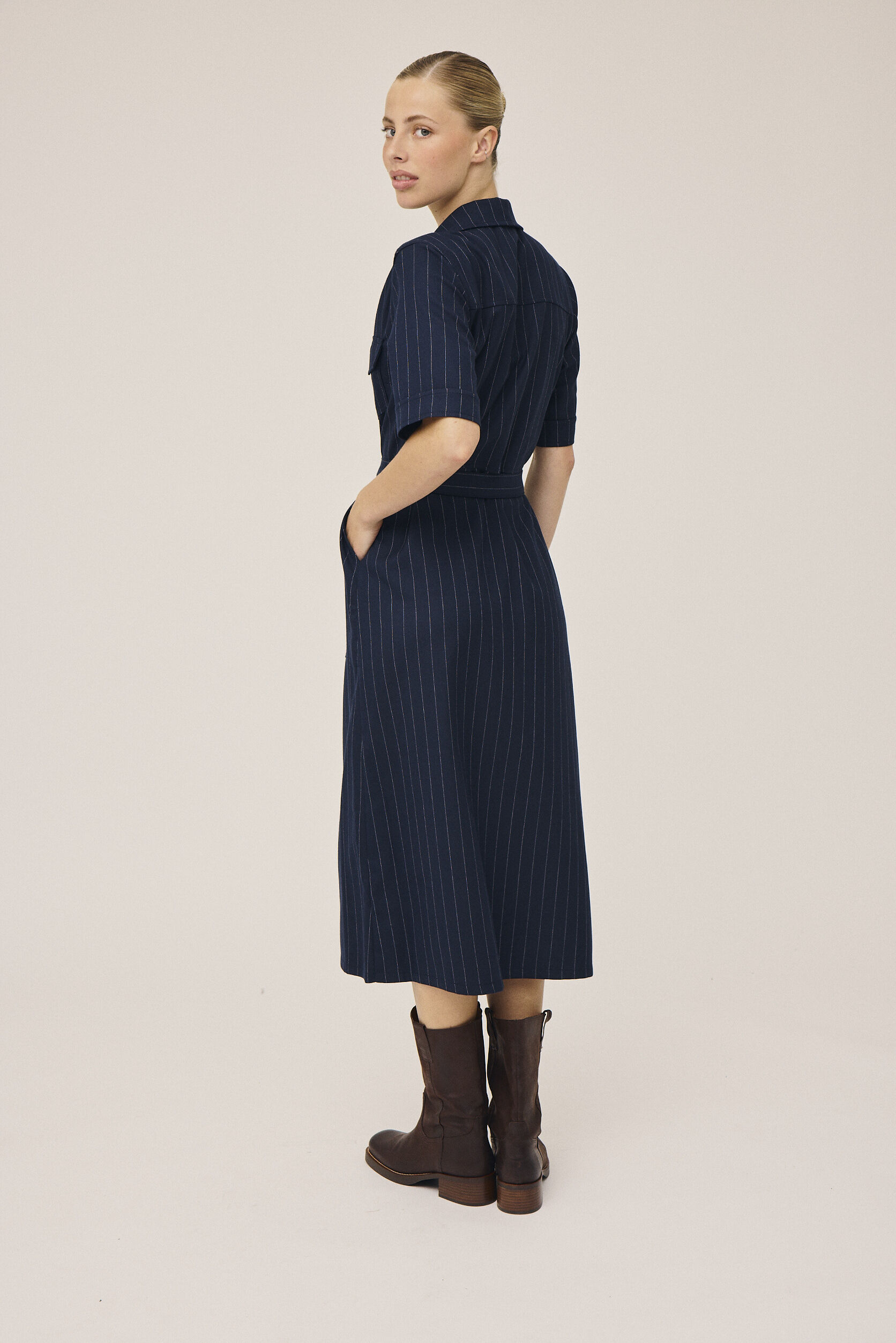 Gro 3 Kort&aelig;rmede maxikjole skjorte - GRS