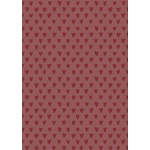 Papirrulle desert rose m/r&oslash;de hjerter 5 m/rulle