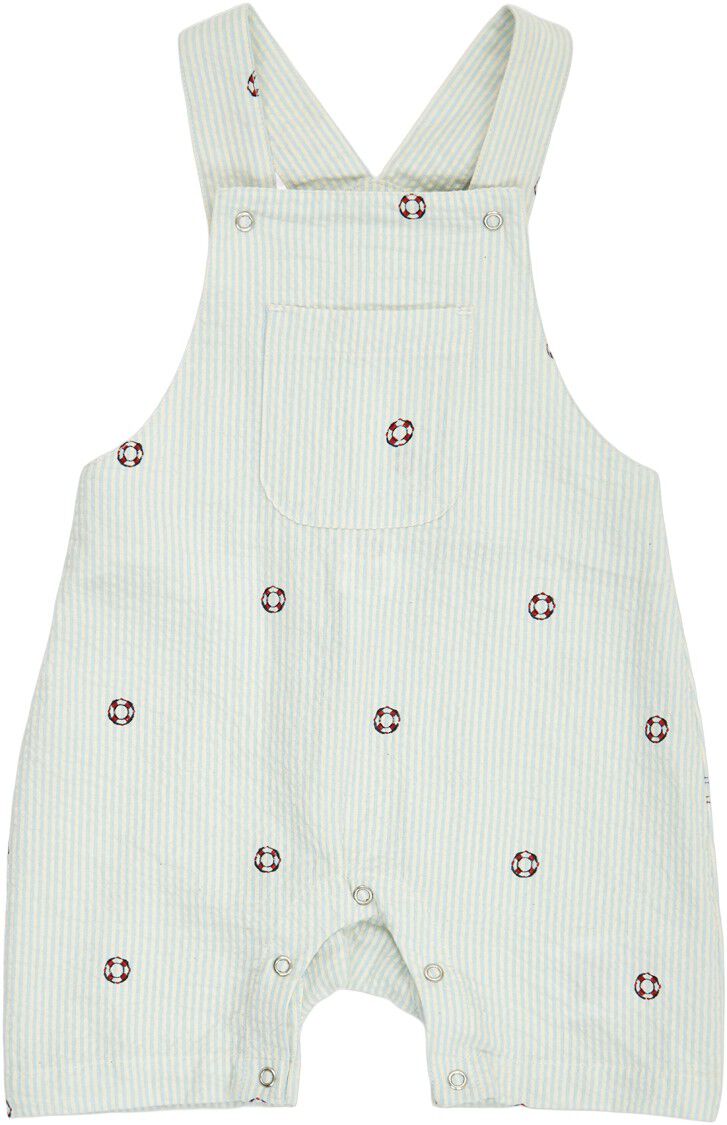 Seersucker stripe overalls baby