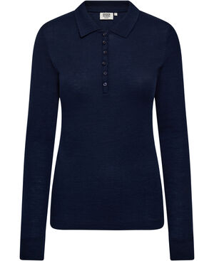 Cilla 12 Langærmede polo strik - 100% Merino uld RWS
