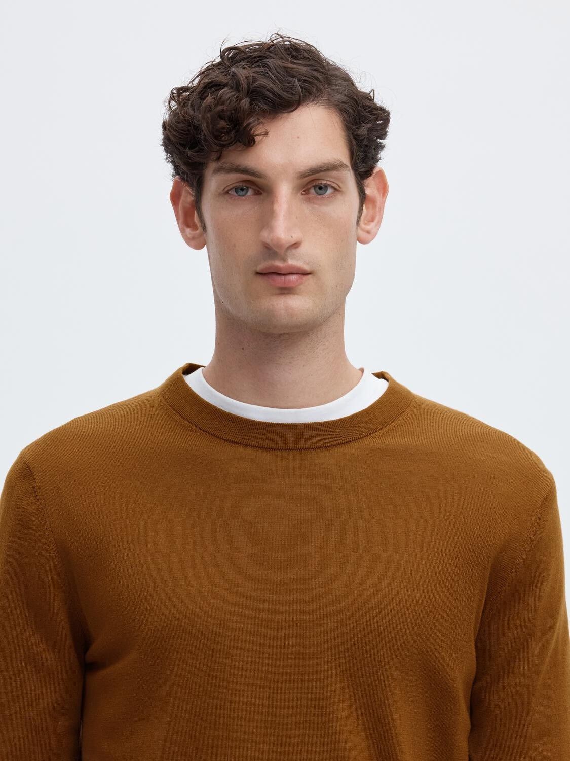 Slmtray Ls Knit Reg Merino Crew Noos