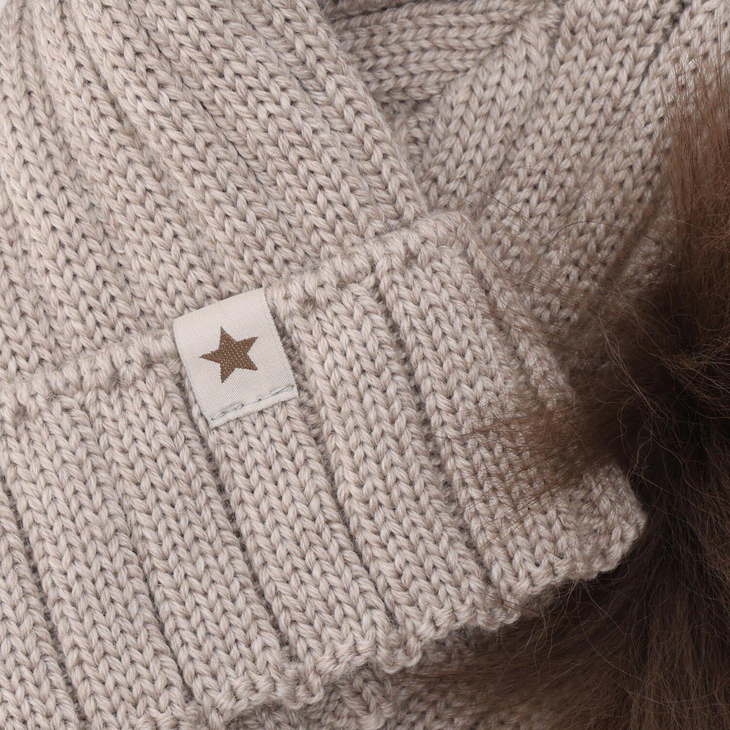 Hat Knit Alpaca Pompoms