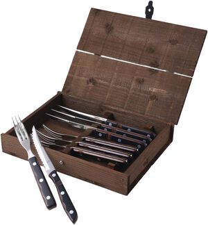 Biffbestikk/grillbestikk Old Farmer Classic 8 deler Tre/Stål
