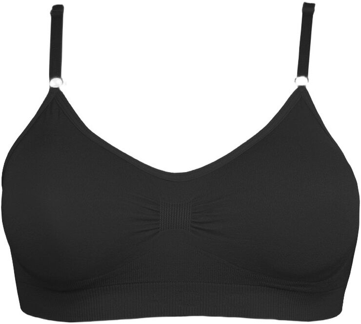 Comfort Bra Spaghetti Straps - bamboo black - XL