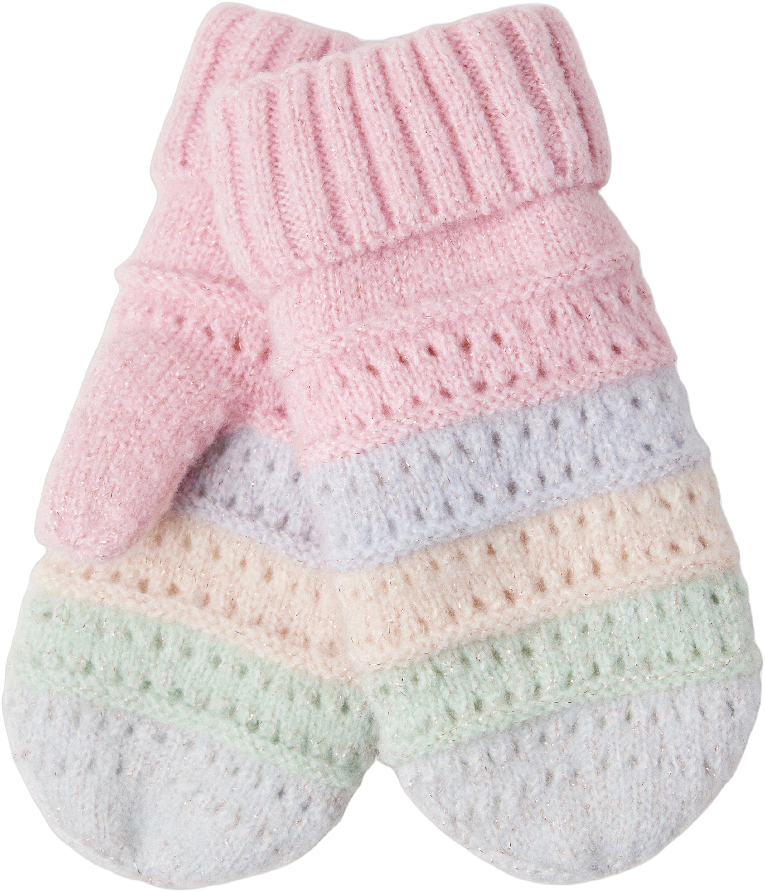 Hyggelige strikkede vanter i glitre