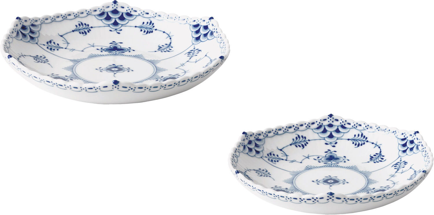 Musselmalet Helblonde Sk&aring;ls&aelig;t 13 cm 15 cm