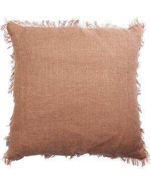 LINEN/BRUN, PYNTEPUDE 48x48 CM