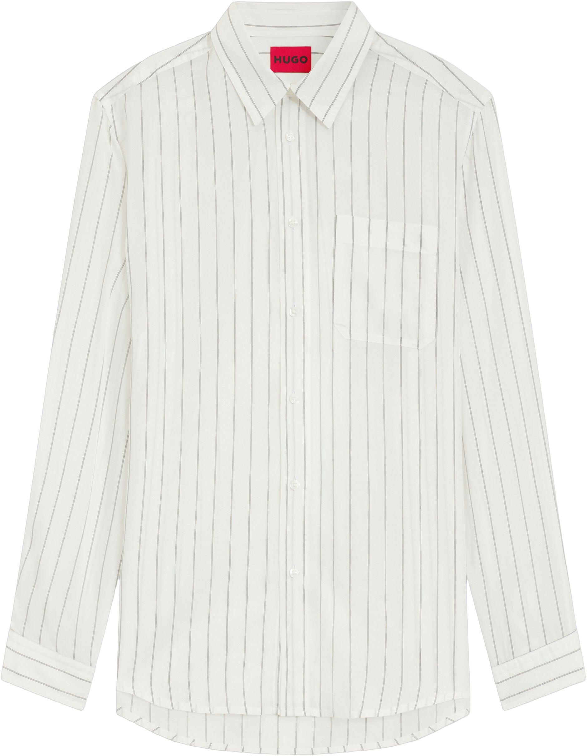 Oversized-fit shirt in striped canvas